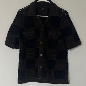 Reiss Black and Brown Casual Button Down Shirt